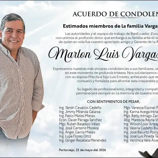 CONDOLENCIA MARLON LUIS VARGAS GOMEZ