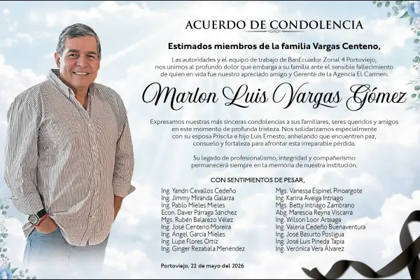 CONDOLENCIA MARLON LUIS VARGAS GOMEZ