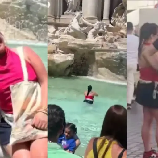 Quiso refrescarse en la Fontana di Trevi y terminó en medio de una polémica vira