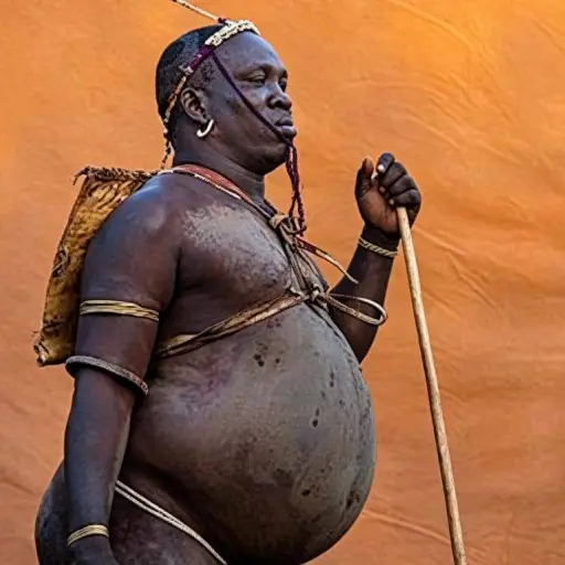 Bodi, la tribu donde los hombres con la barriga más grande son los más atractivos