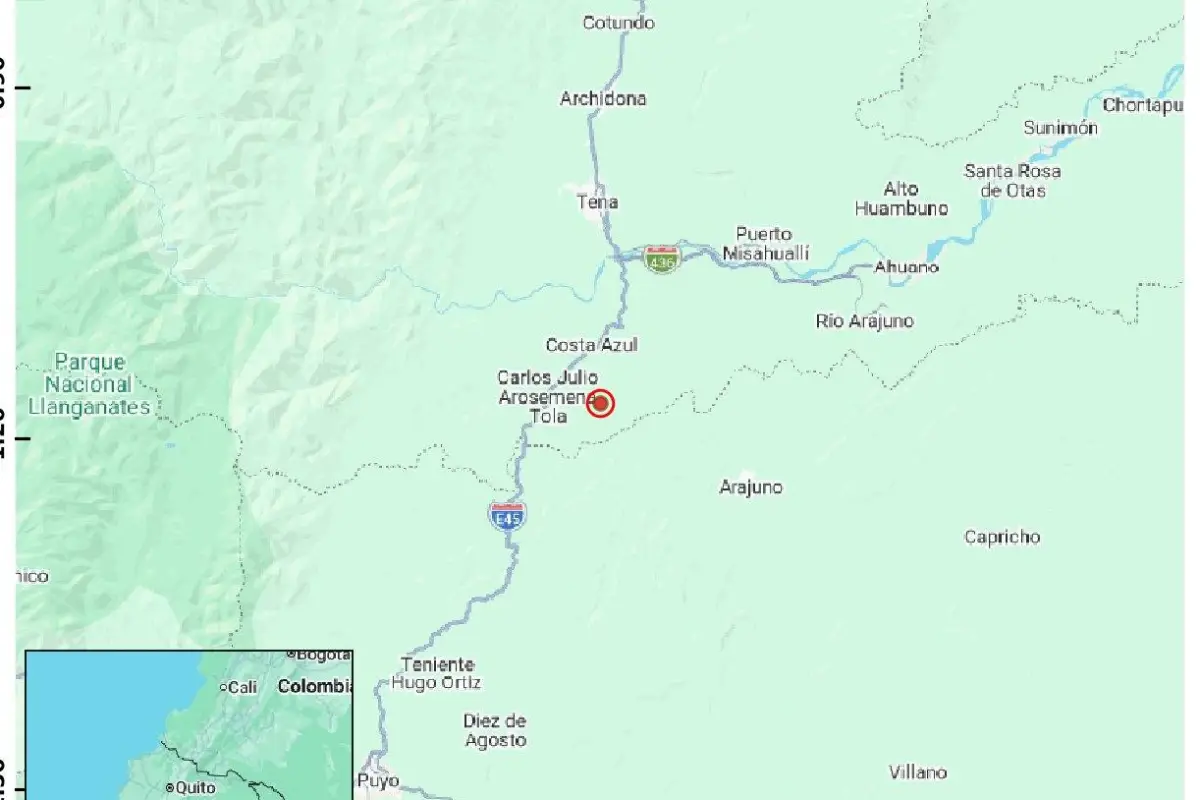 Instituto Geofísico reporta movimiento telúrico de 3.7 grados en Napo, @IGecuador
