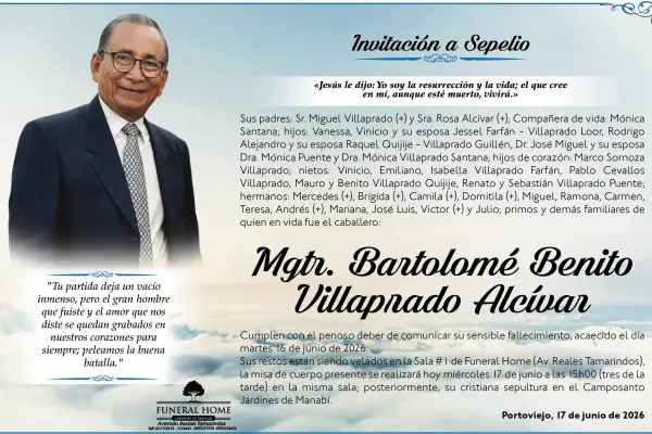 SEPELIO Mgtr. Bartolomé Benito Villaprado Alcívar ,Medios Ediasa
