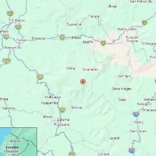 Sismo de magnitud 3,7 grados se registró cerca de Zaruma, en la provincia de El Oro  