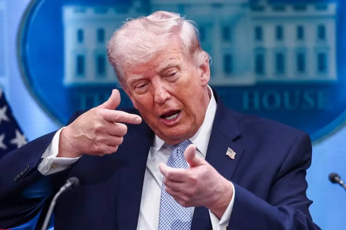 Donald J. Trump, presidente de Estados Unidos en una de sus conferencias desde la Casa Blanca., Foto: Agencias