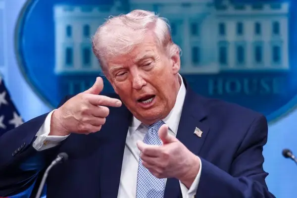 Donald J. Trump, presidente de Estados Unidos en una de sus conferencias desde la Casa Blanca. ,Foto: Agencias