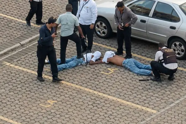 Dos sospechosos de realizar la balacera fueron capturados en el parqueadero del aeropuerto. ,Redes