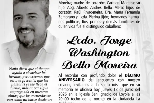 Lcdo. JORGE WASHINGTON BELLO MOREIRA ,Medios Ediasa