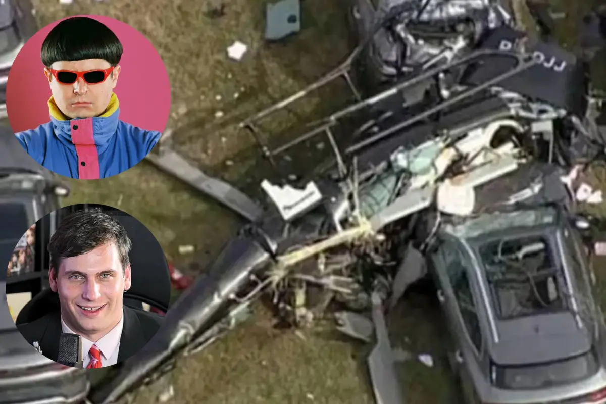 El choque entre dos helicópteros dejó entre sus víctimas a un cantante estadounidense y un youtuber argentino. , Foto composición
