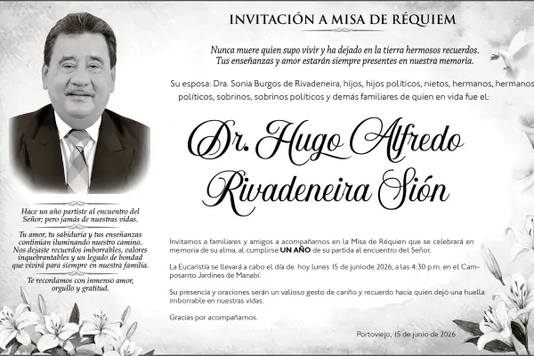 MISA DR. HUGO ALFREDO RIVADENEIRA SIÓN ,Medios Ediasa