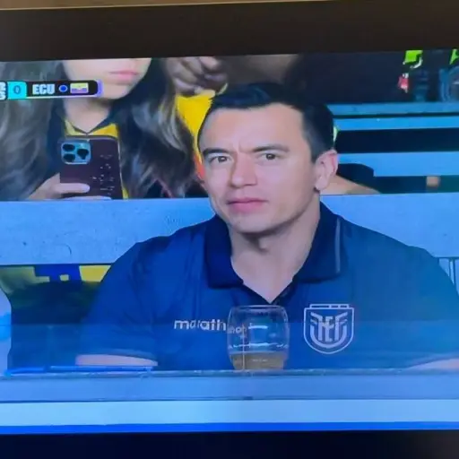 Presidente Daniel Noboa fue captado en el partido inaugural de Ecuador ante Costa de Marfil en el Mundial 2026