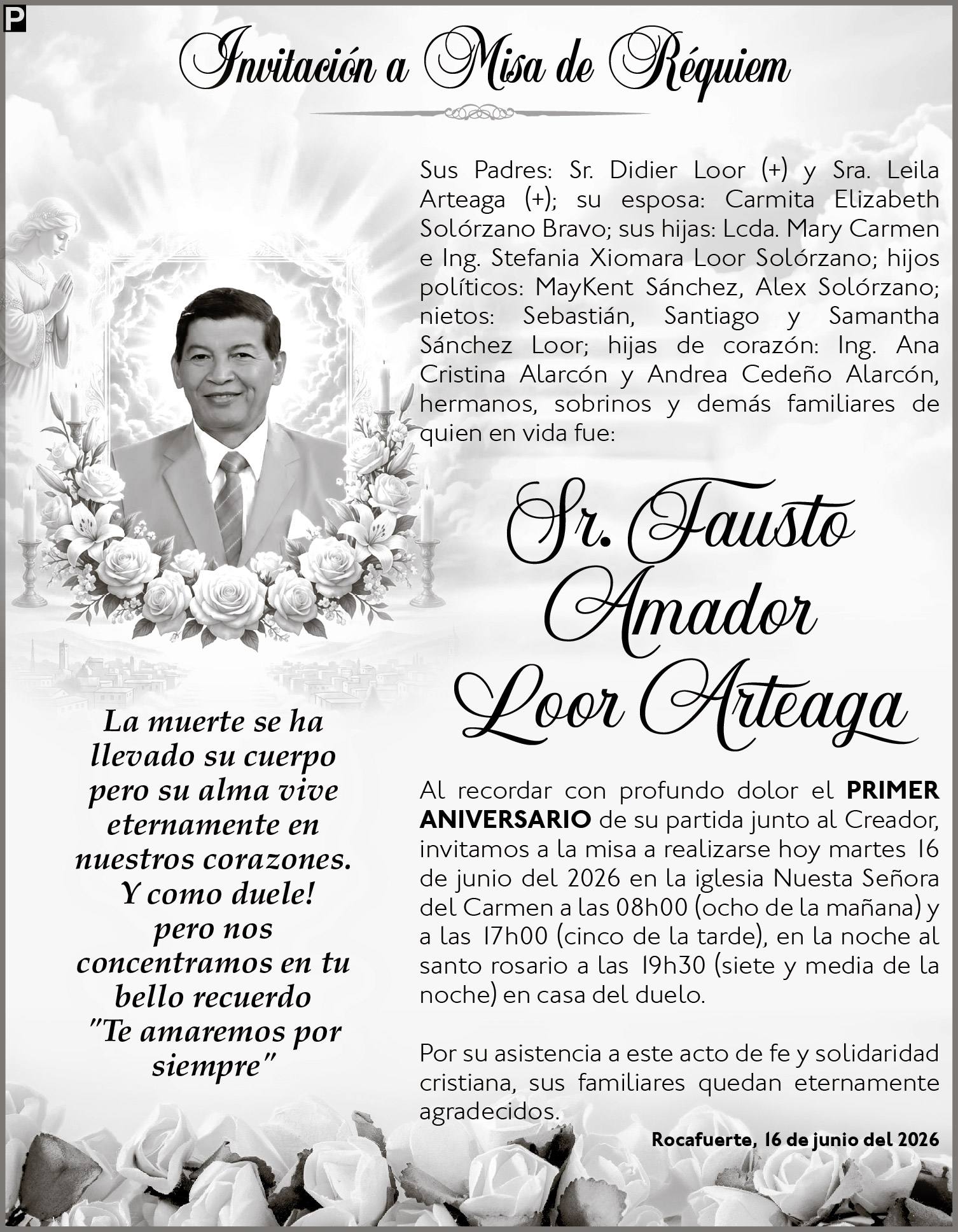 MISA FAUSTO AMADOR LOOR ARTEAGA, medios ediasa