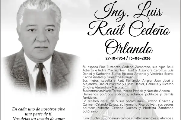 SEPELIO Ing. Luis Raúl Cedeño Orlando ,Medios Ediasa