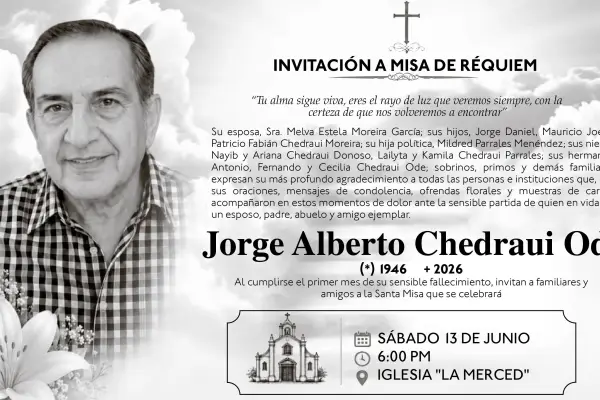 MISA JORGE ALBERTO CHEDRAUI ODE ,medios ediasa