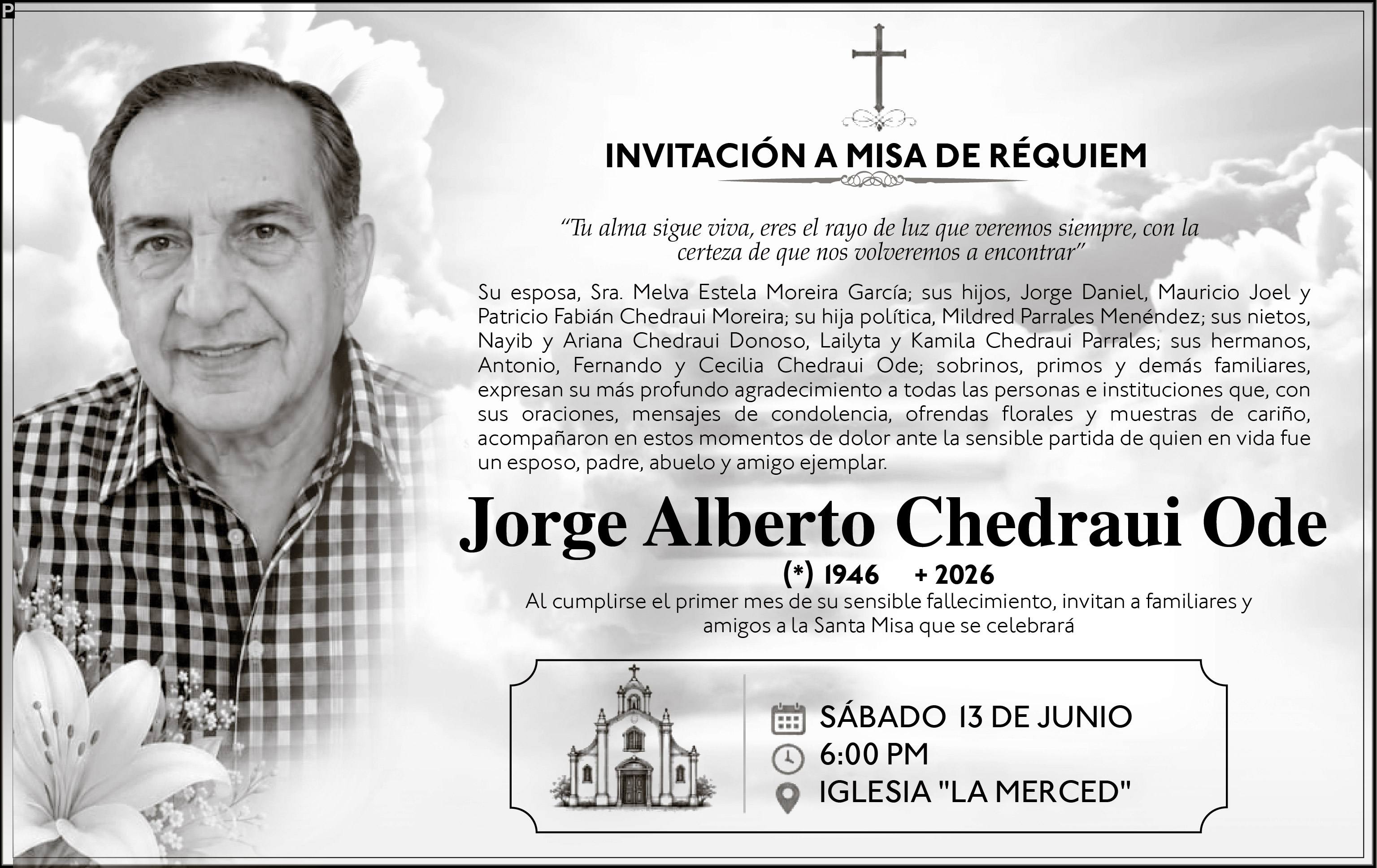 MISA JORGE ALBERTO CHEDRAUI ODE, medios ediasa