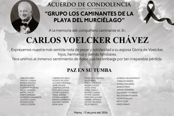 CONDOLENCIA CARLOS VOELCKER CHAVEZ ,medios ediasa