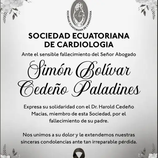 CONDOLENCIA SIMON BOLIVAR CEDEÑO PALADINES - CARDIOLOGIA