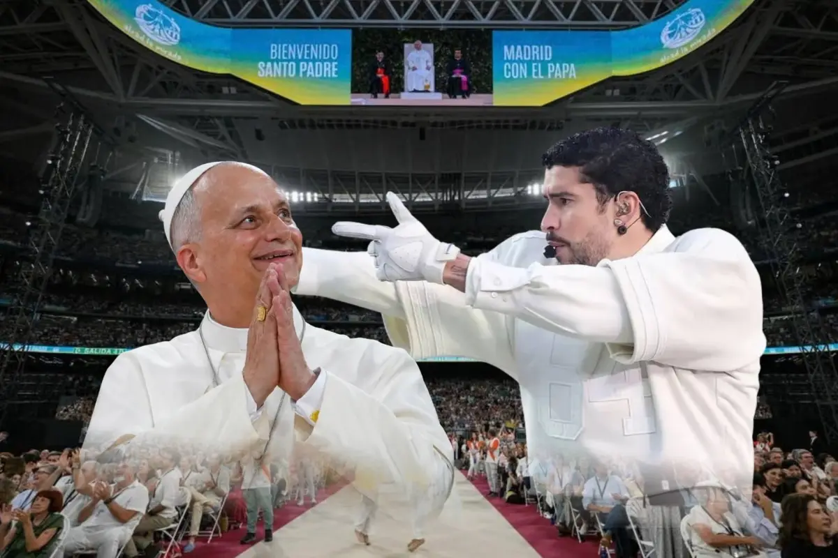 El papa León XIV y Bad Bunny coincidieron en Madrid, España., El Diario.