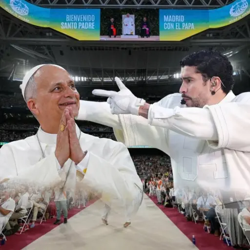 El papa León XIV y Bad Bunny tuvieron un breve encuentro en Madrid, España