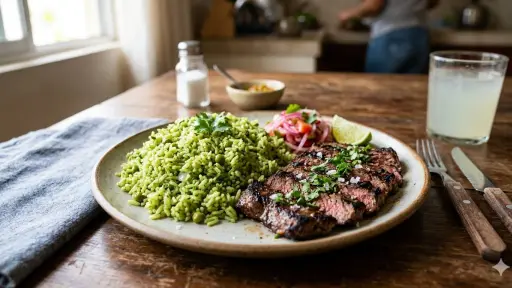Cambia el menú diario con esta receta fácil de arroz verde al cilantro