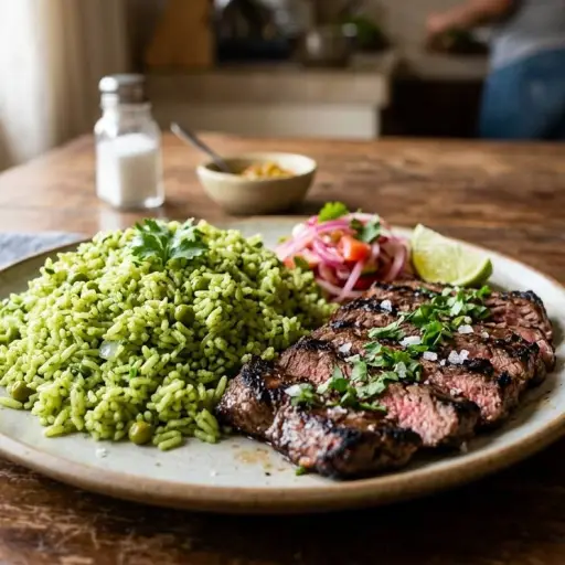 Cambia el menú diario con esta receta fácil de arroz verde al cilantro