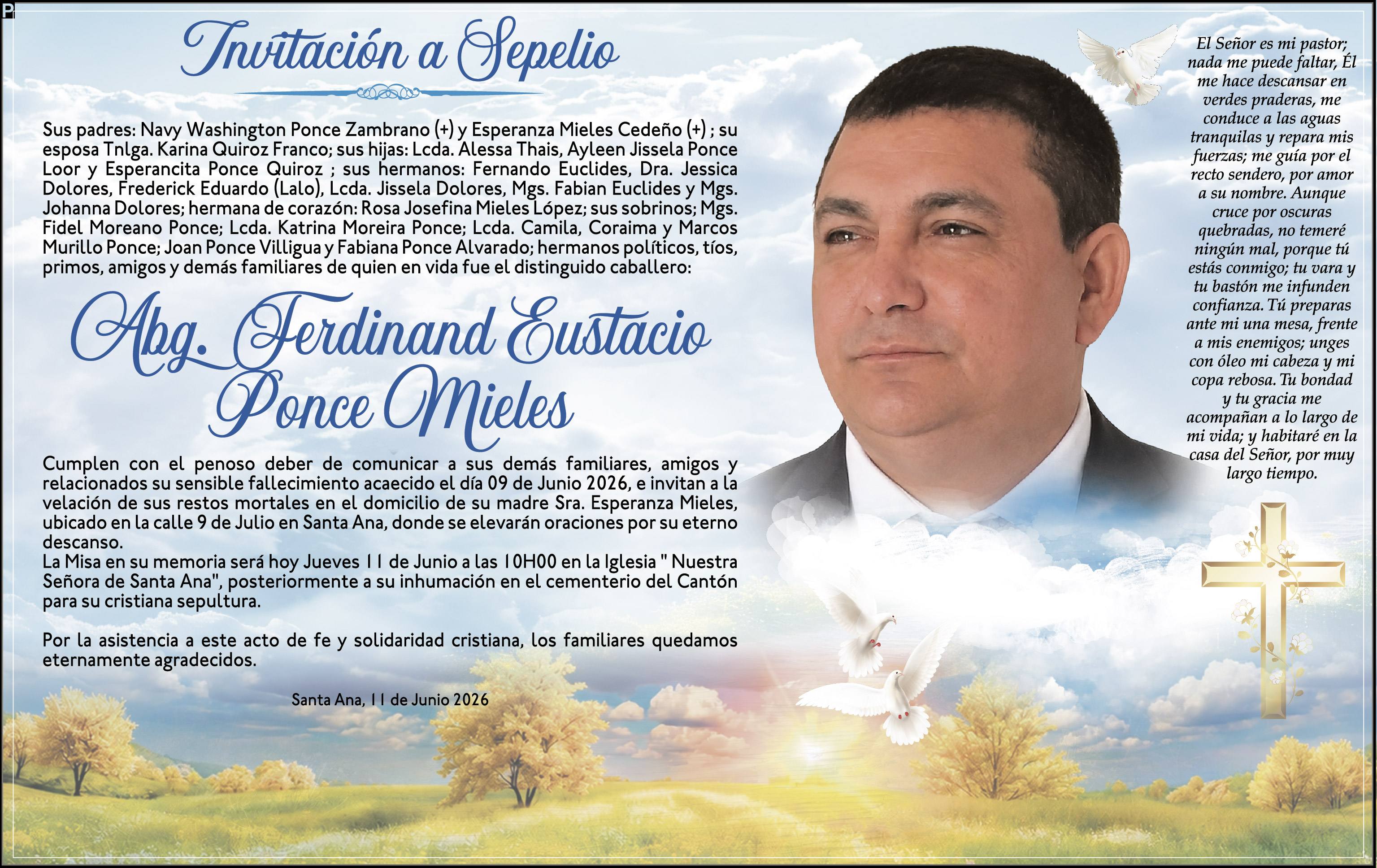 SEPELIO FERDINAND EUSTACIO PONCE MIELE, medios ediasa