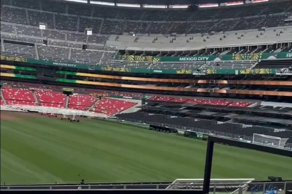 A horas del arranque del partido inaugural del Mundial 2026, el estadio Azteca luce imponente y brindado un espectáculo único., Foto: Agencias