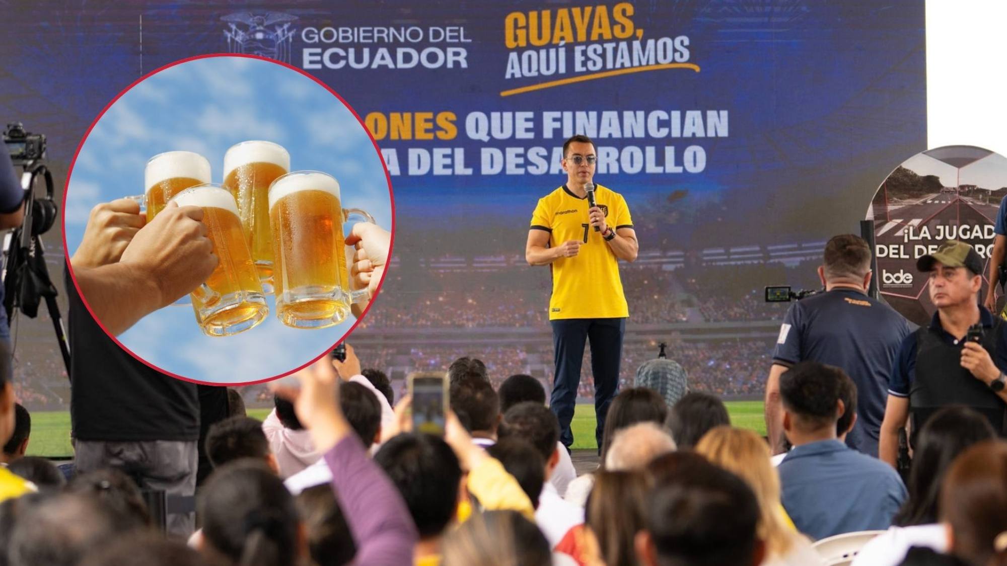 Daniel Noboa anuncia eliminación temporal del ICE a la cerve
