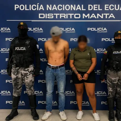 Detienen a dos personas por presunto porte ilegal de arma de fuego en Manta  