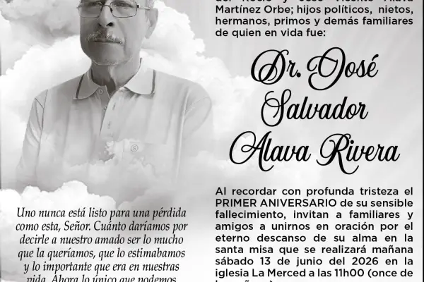 MISA JOSE ALAVA RIVERA ,medios ediasa