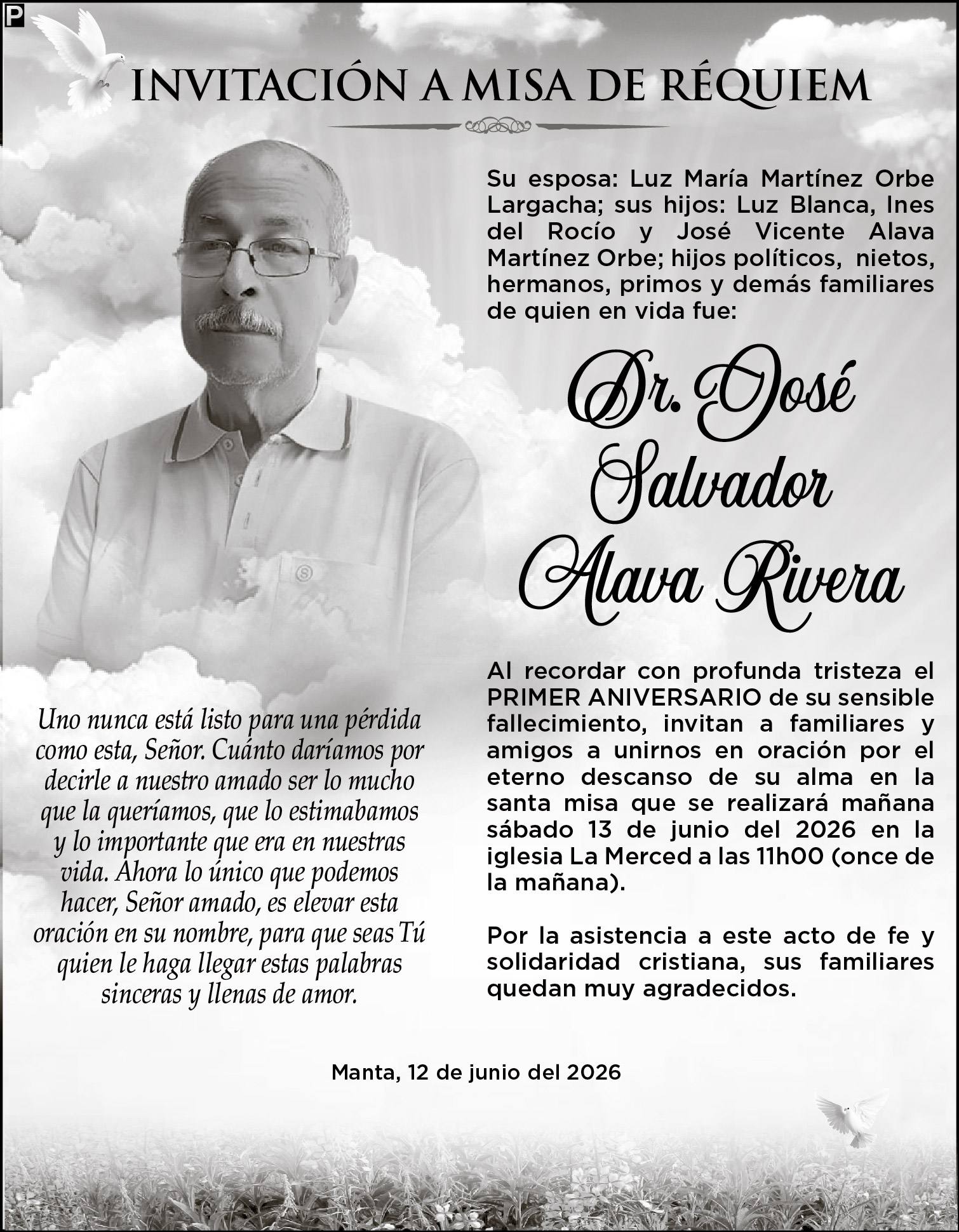 MISA JOSE ALAVA RIVERA, medios ediasa