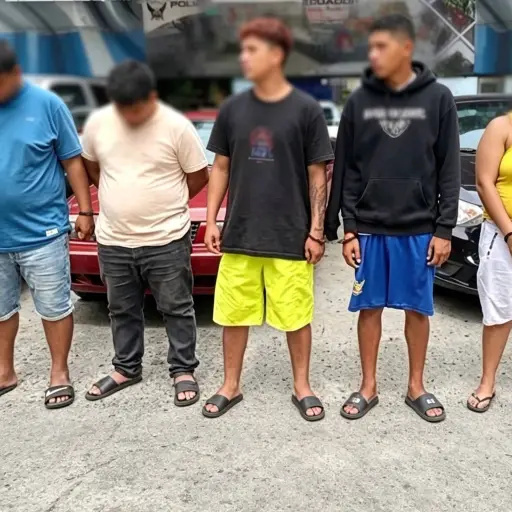 Desmantelan banda dedicada al robo de vehículos y extorsión en Guayas