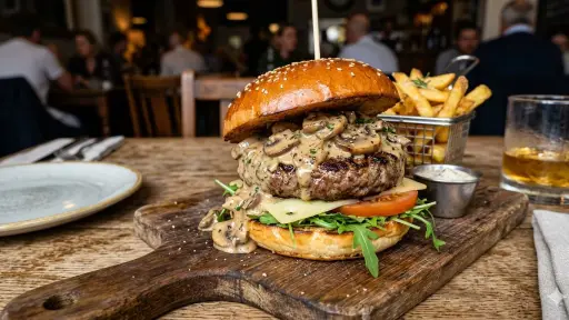 Sale de lo común: Sorprende a todos con una hamburguesa con salsa de champiñones y whisky 