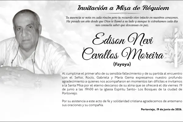 MISA EDISON NEVI CEVALLOS MOREIRA ,Medios Ediasa