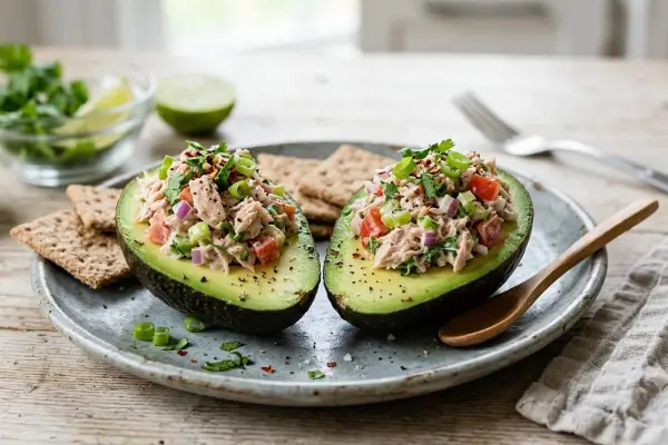 Los aguacates con atún son una opción fácil y rápida para almorzar.