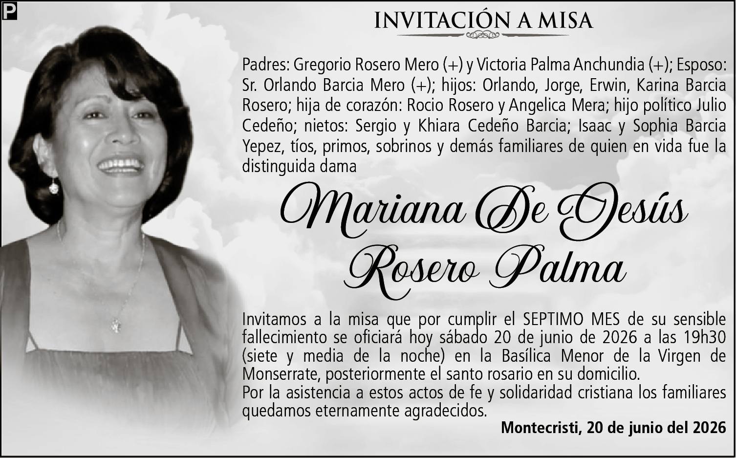 MISA MARIANA DE JESUS ROSERO PALMA, Medios Ediasa