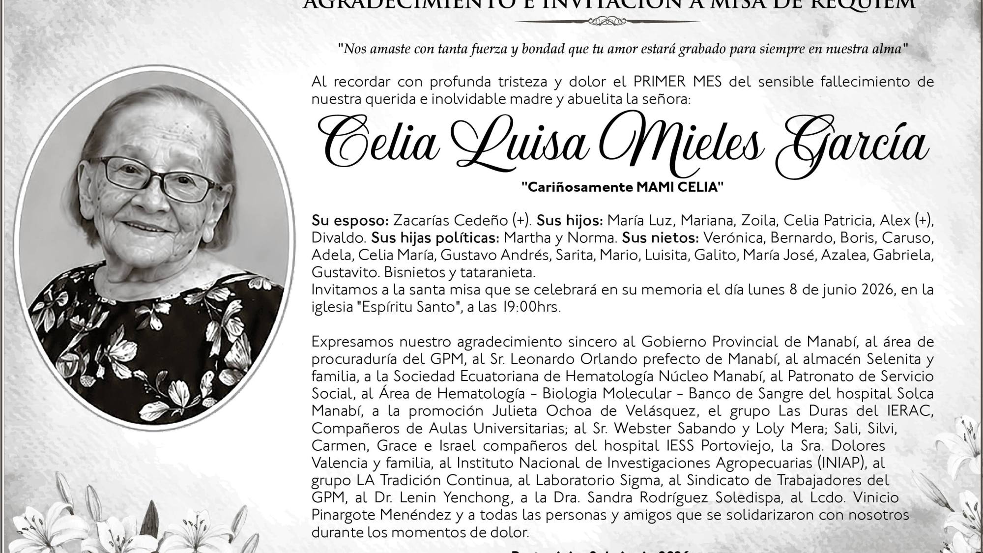 MISA CELIA LUISA MIELES GARCIA