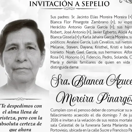 SEPELIO BLANCA AZUCENA MOREIRA PINARGOTE