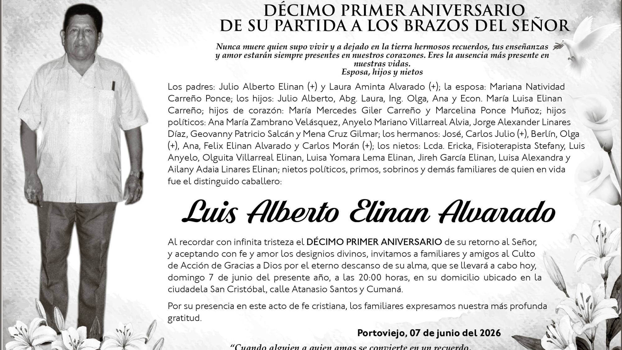 MISA LUIS ALBERTO ELINAN ALVARADO