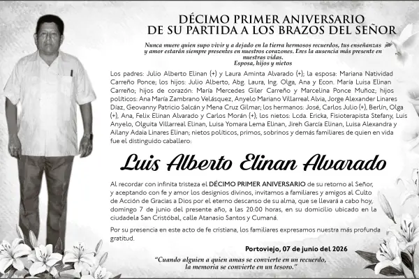 MISA LUIS ALBERTO ELINAN ALVARADO ,medios ediasa