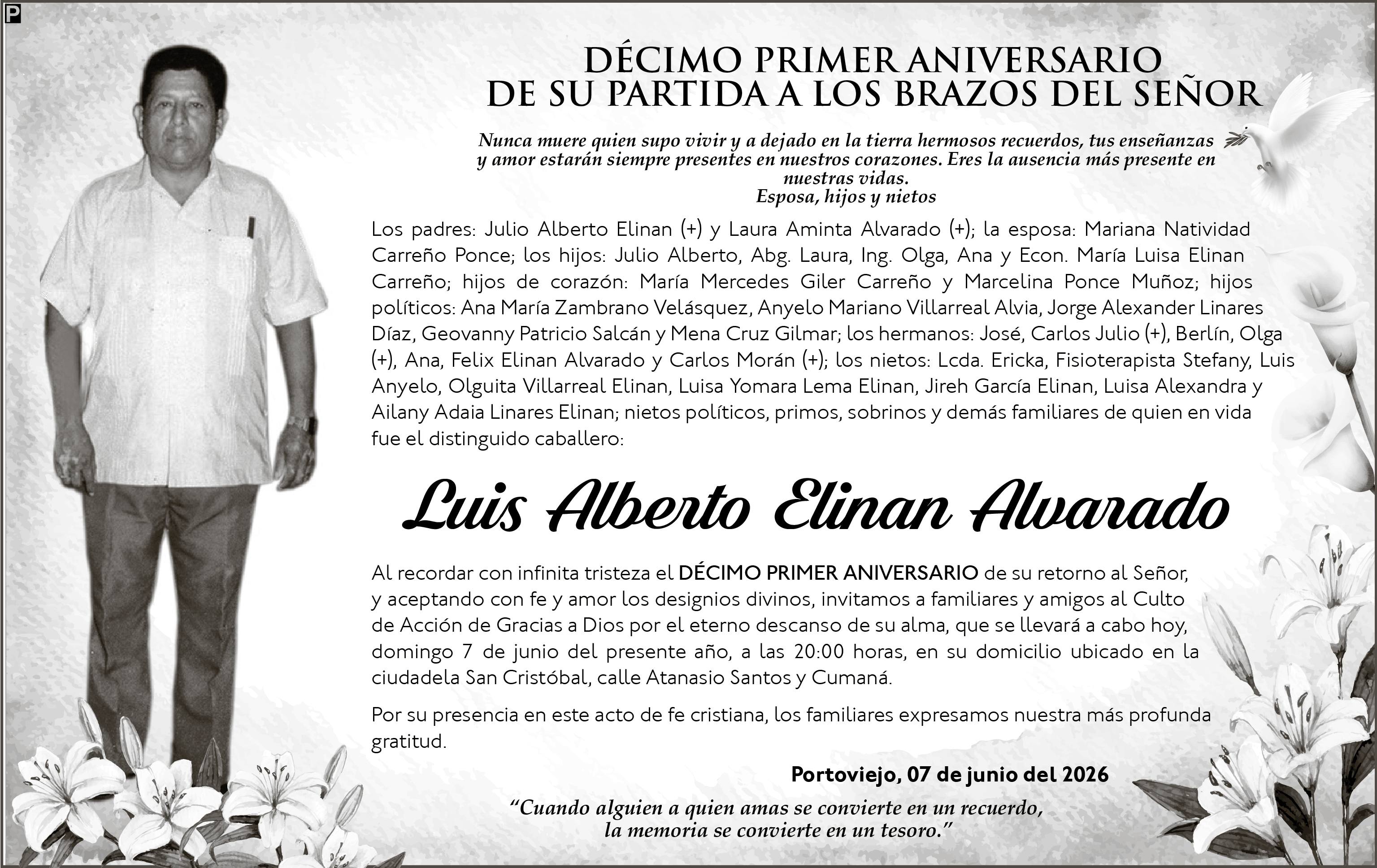 MISA LUIS ALBERTO ELINAN ALVARADO, medios ediasa