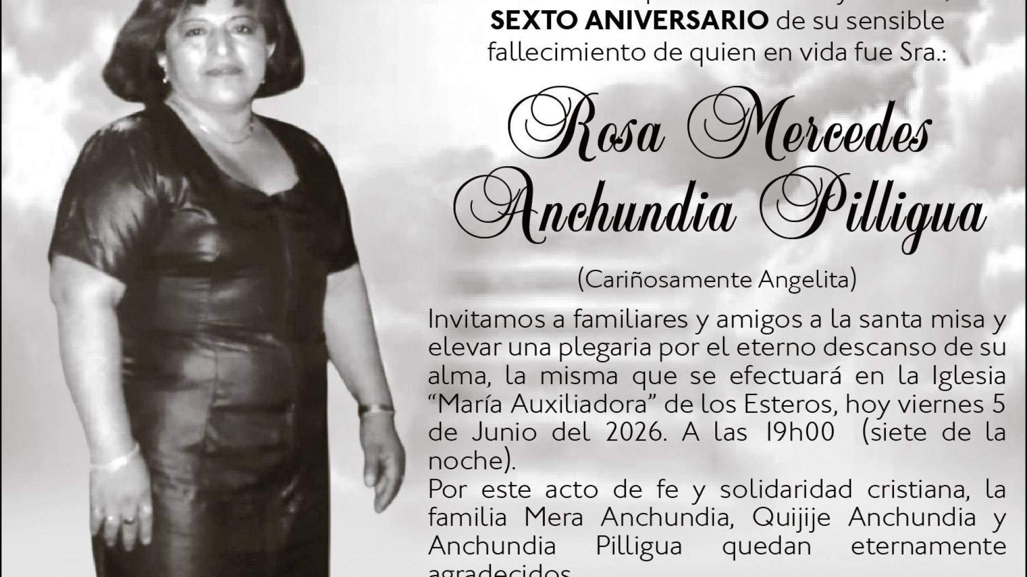 MISA ROSA MERCEDES ANCHUNDIA PILLIGUA