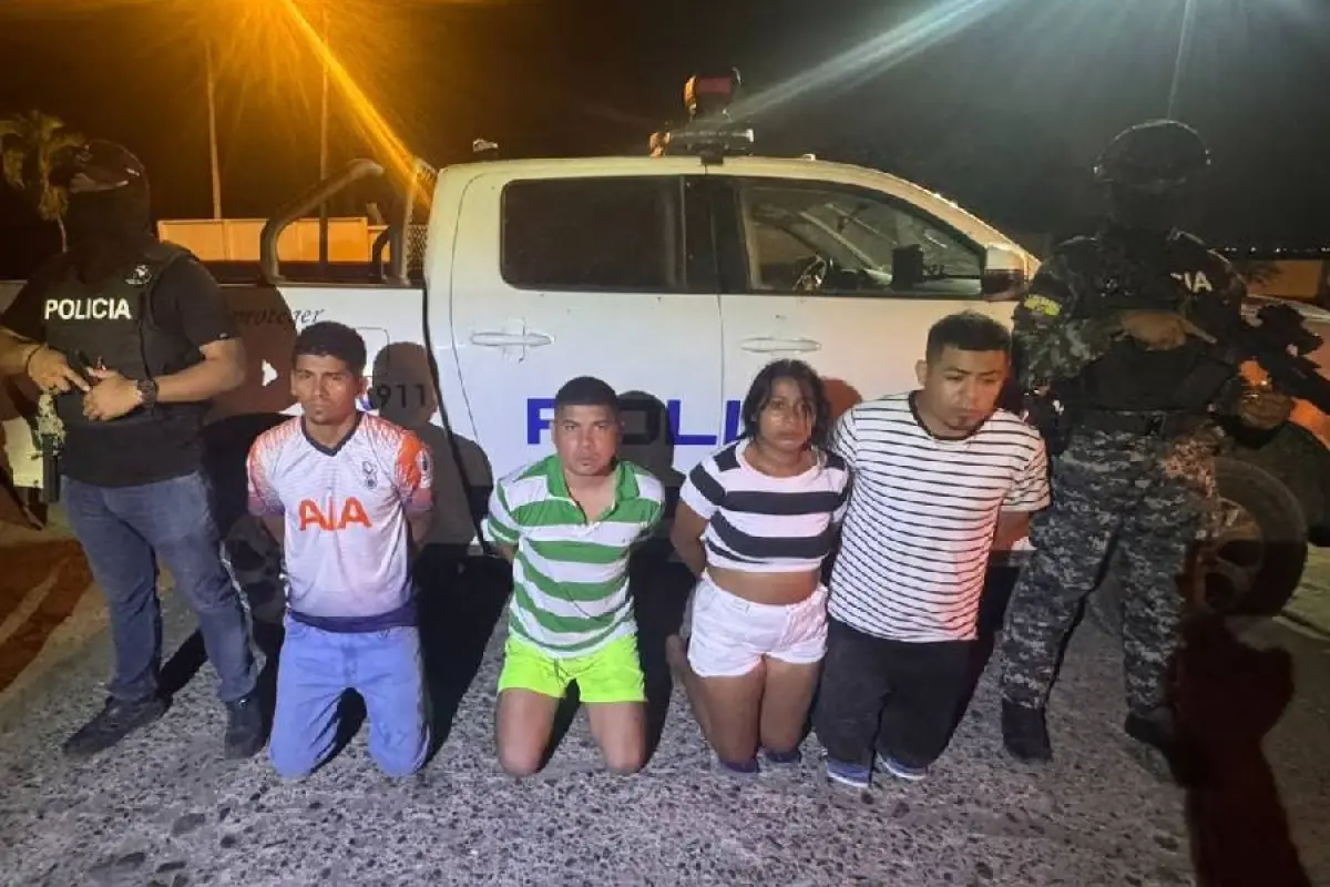 Una parte de los detenidos producto de las operaciones realizadas en las provincias de Guayas y Los Ríos., Foto: Policía Nacional
