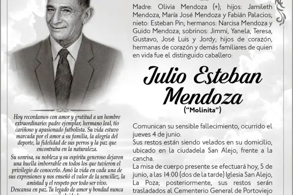 SEPELIO JULIO ESTEBAN MENDOZA ,Medios Ediasa