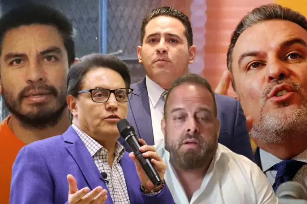 Fernando Villavicencio (centro de azul)  fue candidato a la Presidencia de la República en el año 2023. ,Foto: Cortesía
