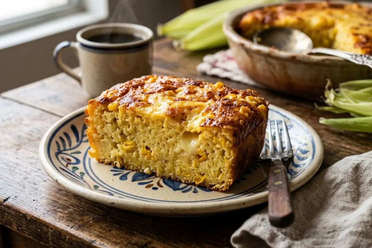La torta de choclo es muy popular en las campiñas manabitas, donde se prepara en horno de leña. 