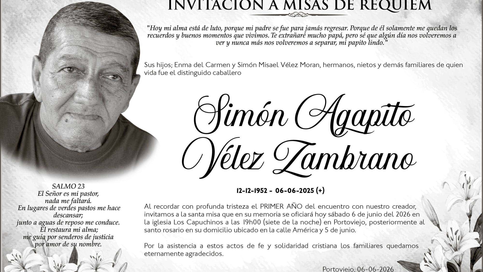 MISA SIMON AGAPITO VELEZ ZAMBRANO
