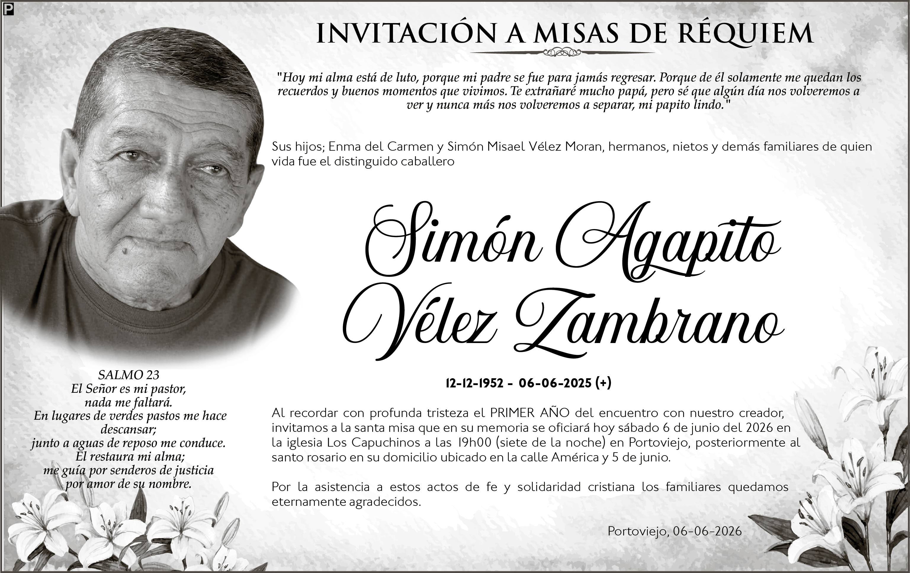 MISA SIMON AGAPITO VELEZ ZAMBRANO, Medios Ediasa