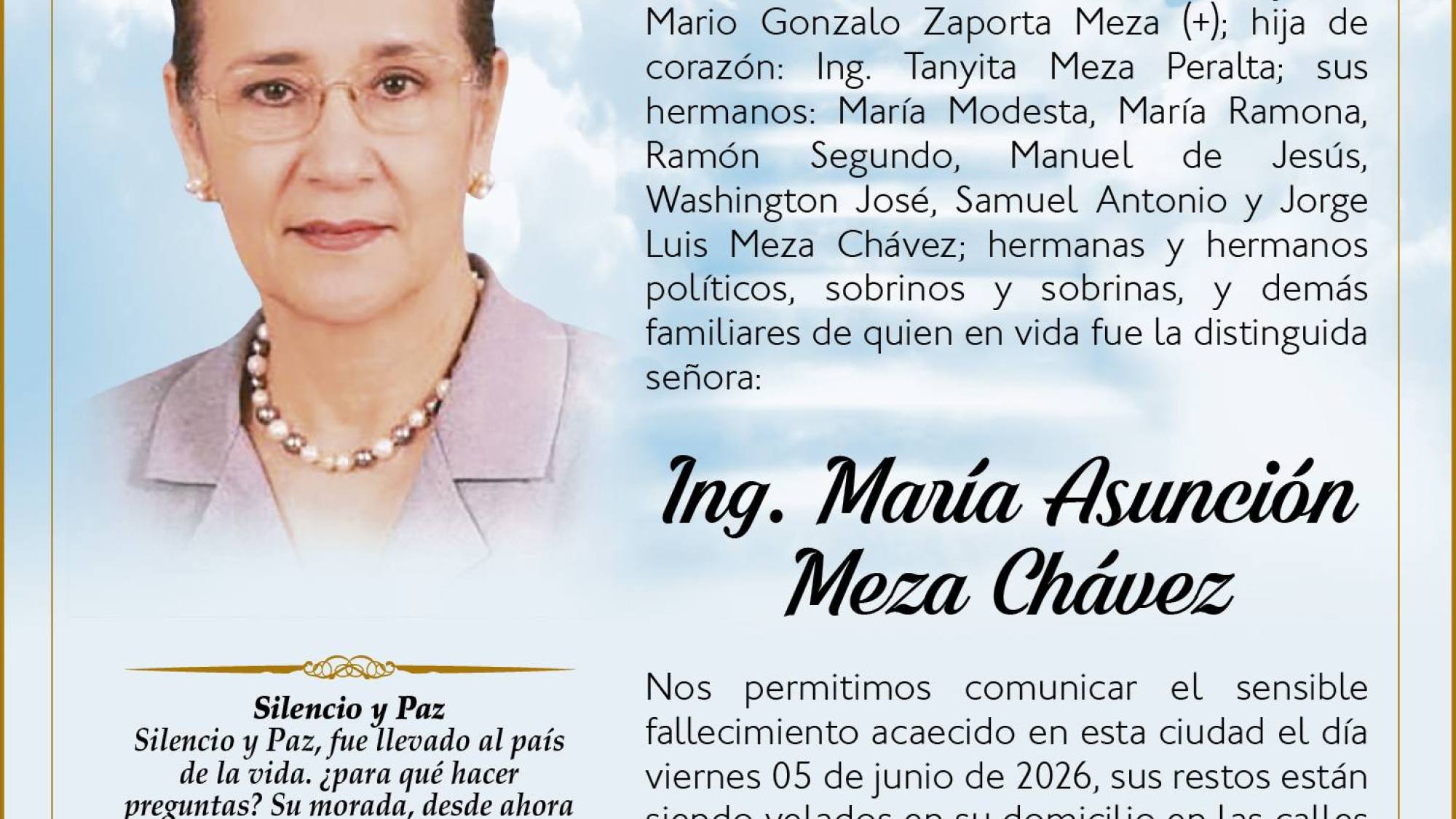 SEPELIO ING. MARIA ASUNCION MEZA CHAVEZ
