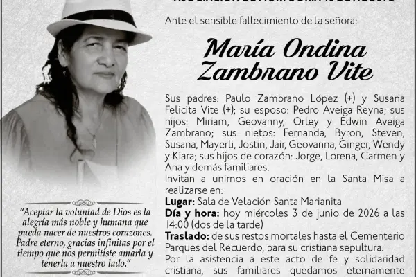 SEPELIO MARIA ZAMBRANO VITE ,medios ediasa