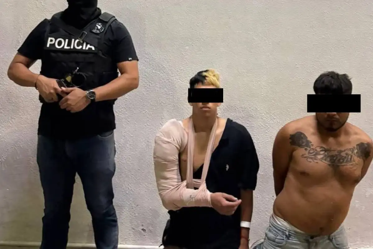 Los dos sospechosos registran antecedentes penales y uno de ellos resultó herido de bala., Foto: Policía Nacional 